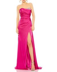 Mac Duggal - Strapless Embellished Sweetheart Neckline Satin Gown - Lyst