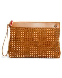 Christian Louboutin - Funky Crosta Spikes Suede Wristlet - Lyst