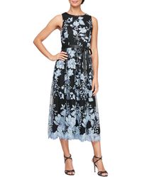 Alex Evenings - Floral Embroidered Midi Dress - Lyst