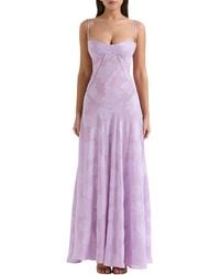 House Of Cb - Seren Blush Lace-up Back Gown - Lyst