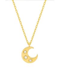 Estella Bartlett - 3-Stone Moon Pendant Necklace - Lyst