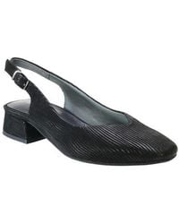 David Tate - Lizard-Embossed Slingback Block Heel Pumps - Lyst