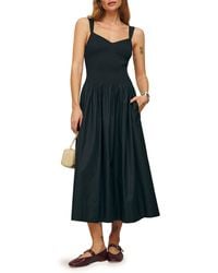 Reformation - Sariah Smocked Organic Cotton Midi Dress - Lyst