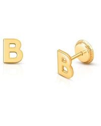 Tiny Blessings - 14K Initial Studs Screw Back Earrings - Lyst