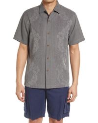 Tommy Bahama - Bali Border Floral Jacquard Short Sleeve Silk Button-up Shirt - Lyst