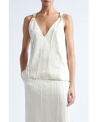 Brandon Maxwell - The Drew Deep V-Neck Satin Tank - Lyst