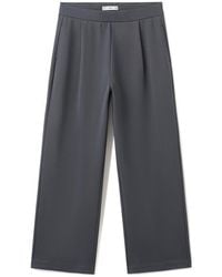 Mango - Pleated Straight Leg Cotton Blend Pants - Lyst