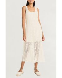 The Good Journey - Open Stitch Cotton Midi Dress - Lyst