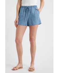 Cloth & Stone - Floral Print Drawstring Denim Shorts - Lyst