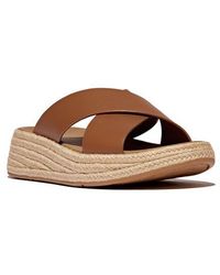 Fitflop - F-Mode Espadrille Platform Slide Sandal - Lyst