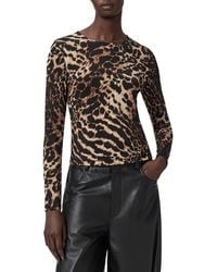 AllSaints - Katlyn Leopard Print Jersey Top - Lyst