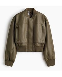 H&M - Coated Bomber Jacket - Lyst