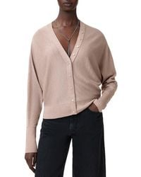 AllSaints - Honor V Merino Wool Cardigan - Lyst