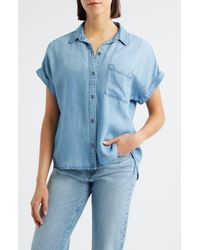 Cloth & Stone - Cuffed Denim Shirt - Lyst
