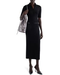 Givenchy - Belted Wool Polo Midi Dress - Lyst