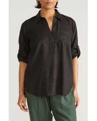 UNIVERSAL STANDARD - Button Back Linen Blend Polo - Lyst