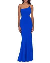 Betsy & Adam - Cutout One-shoulder Crepe Gown - Lyst