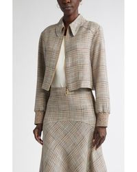 St. John - Prince Of Wales Plaid Crop Jacket - Lyst