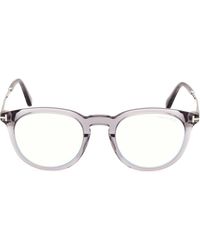 Tom Ford - 49Mm Round Light Blocking Optical Glasses - Lyst