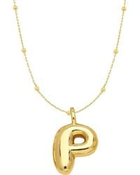 Emma Rae - 14K Plated Bubble Initial Pendant Necklace - Lyst