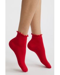 Stems - Billie Ruffle Mid Crew Socks - Lyst