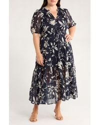 Gibsonlook - Kira Print Drawstring Maxi Dress - Lyst