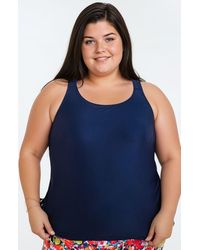 Calypsa - Plus Size Maya Tankini Swim Top With Built-In Bra - Lyst