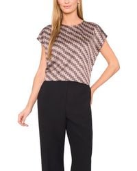 Halogen® - Zigzag Dot Print Cap Sleeve Shell - Lyst
