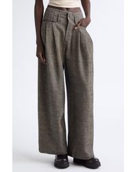 R13 - Triple Pleat Linen & Wool Wide Leg Pants - Lyst