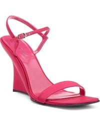 Jeffrey Campbell - Kassandra Satin Ankle Strap Wedge Sandal - Lyst