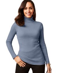 Jessica London - Ribbed Cotton Turtleneck Sweater - Lyst