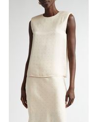 St. John - Crystal Embellished Sleeveless Top - Lyst