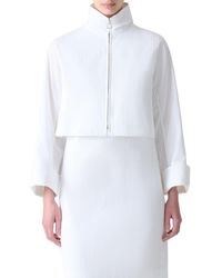 Akris - Mimi Pleated Cotton Voile Crop Jacket - Lyst