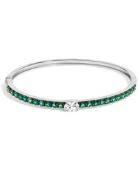 Haus of Brilliance - Created Sapphire And Emerald Semi Eternity Bangle Bracelet - Lyst