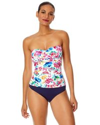 Anne Cole - Tiger Dance Twist Front Bandeaukini Swim Top - Lyst