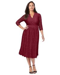 Jessica London - Stretch Lace A-Line Dress - Lyst