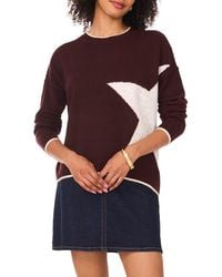 Vince Camuto - Star Detail Crewneck Sweater - Lyst