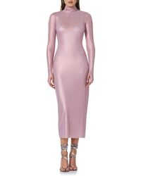 AFRM - Shailene Foil Long Sleeve Dress - Lyst