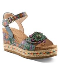 Spring Step - Boca Espadrille Ankle Strap Platform Wedge Sandal - Lyst