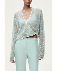 Nocturne - Wrap Mesh Blouse - Lyst
