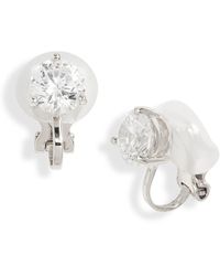 Nordstrom - Cubic Zirconia Sterling Silver Clip-on Earrings - Lyst