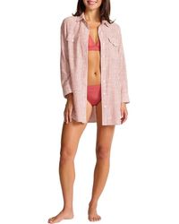 Tommy Bahama - Shoreline Stripe Cotton Cover-Up Shirtdress - Lyst