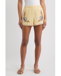 Cleobella - Wes Embroidered Shorts - Lyst