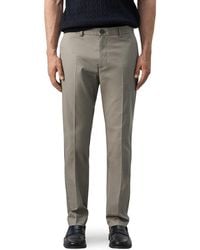 Mango - Slim Fit Flat Front Cotton Twill Pants - Lyst