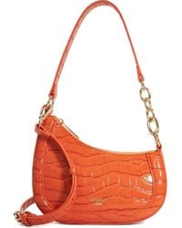 Dune - Direction Croc Embossed Faux Leather Shoulder Bag - Lyst