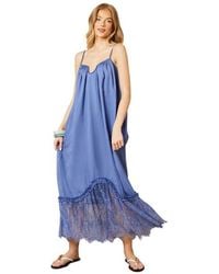 Oasis - Babydoll Floaty Lace Detail Maxi Dress - Lyst