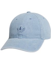 adidas - Trefoil Embroidered Denim Baseball Cap - Lyst