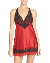 Black Bow - 'muse' Lace & Satin Backless Chemise - Lyst