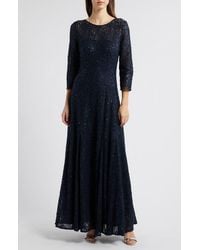 Tahari - Sequin Lace A-Line Gown - Lyst