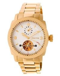 Heritor - Helmsley Semi-Skeleton Leather-Band Watch - Lyst